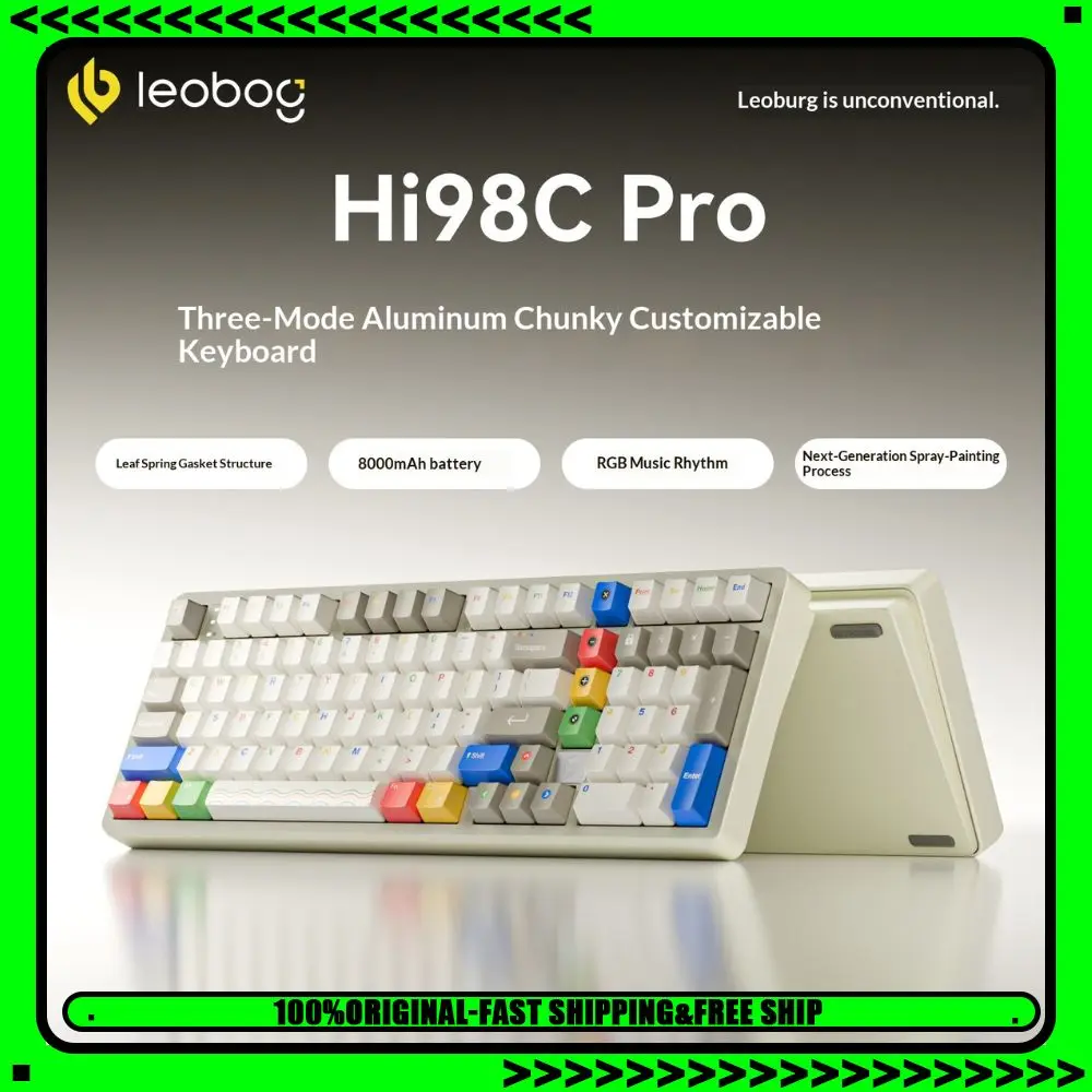 LEOBOG Hi98C Pro Mechanical Keyboard Kit Aluminum Tri-mode Wireless Keyboard GASKET RGB Hotswap Long Battery Life PC Gamer Gift