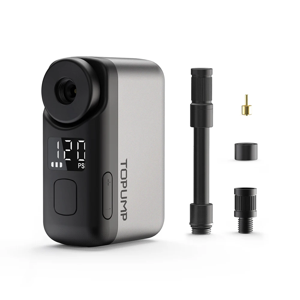 Topump TB2Pro Mini Bike Pump Portable Tire Inflator 120PSI Battery Rechargeable LED Pressure Guage Bicycle Tire AS200PRO