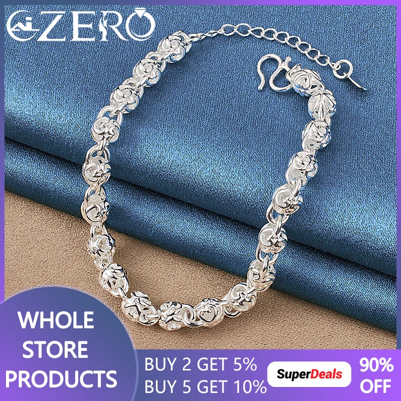 

ALIZERO 925 Sterling Silver Geometric Beads Bracelet Chain For Women Fashion Wedding Party Charm Jewelry Wholesale Holiday Gift