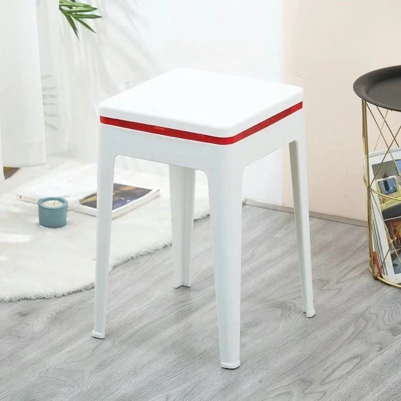 

Design Plastic Stool Stackable Small Dining Room Fashionable Minimalist Stool Nordic Kitchen Sillas Para Comedor Furniture Home