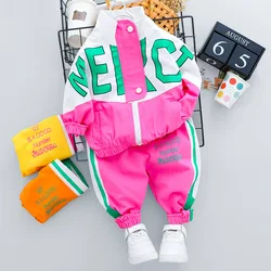 2024 Kids Tracksuits Set Fashion Spring Autumn Baby Girl Boys Casual Letter Jacket Pants 2Pcs/Set Toddler Cotton Costume0-5Y