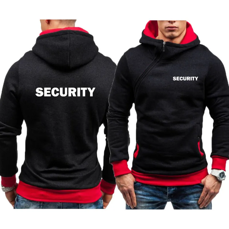 New loose zipper men's hoodie SECURITY printing high quality color matching outdoor fashion casual men's sweatshirt