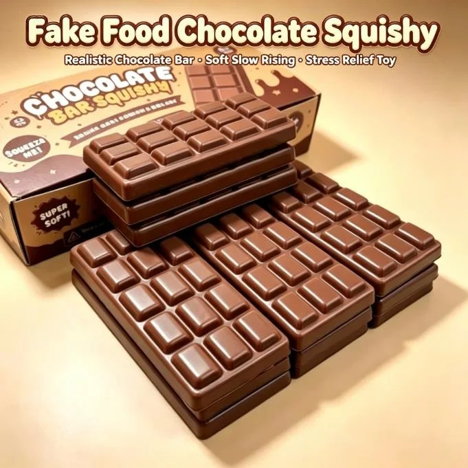 1/4/8PC Slow Rising Chocolate Squeeze Squishy Sensory Fidget for Stress Relief Anti-Anxiety Hand Relaxation Gift