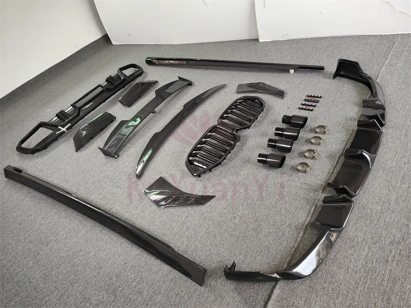 Used for BMW X6M F96 True Carbon Fiber LD Style Automotive Accessories Front Lip Grille Side Skirt Diffuser Spoiler Body Kit