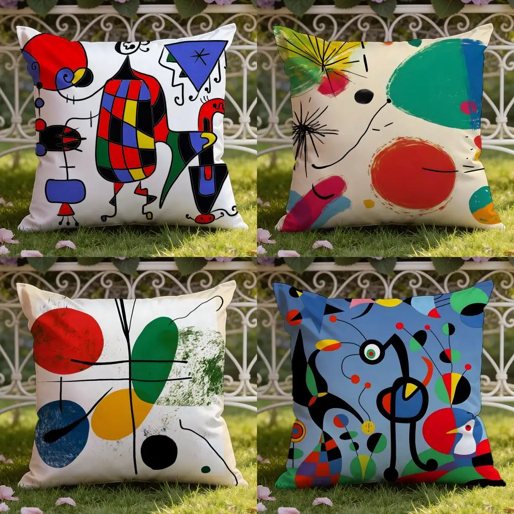 J-Joan M-Miros Art Cushion Cover Home & Car Dual-Scene Pillow Cover: Reversible for Premium Comfort
