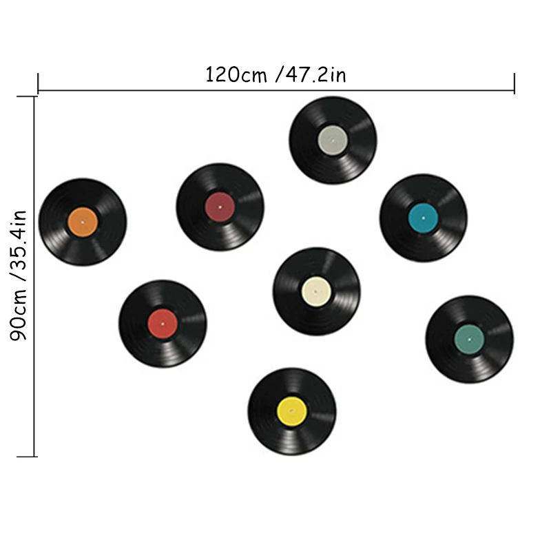 Home Decorations Classic Musical Record CD Vinyl Walls Art Mural Stickers for Living Room Kids Bedroom Self Adhesive Wallpaper view 5