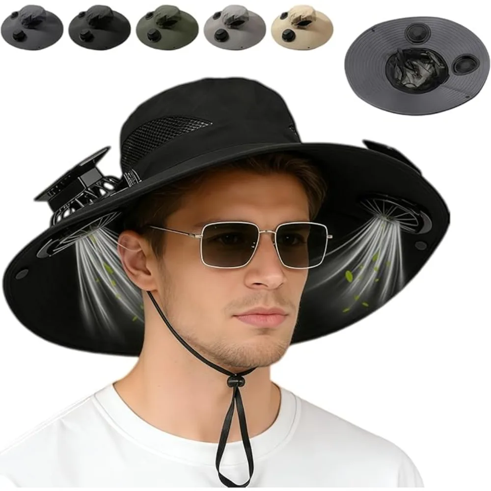 

Solar Powered Sun Hat Cooling Fan Outdoor UV Protection Hiking Fishing Camping Summer Travel Bucket Hat Sun Protection Hat