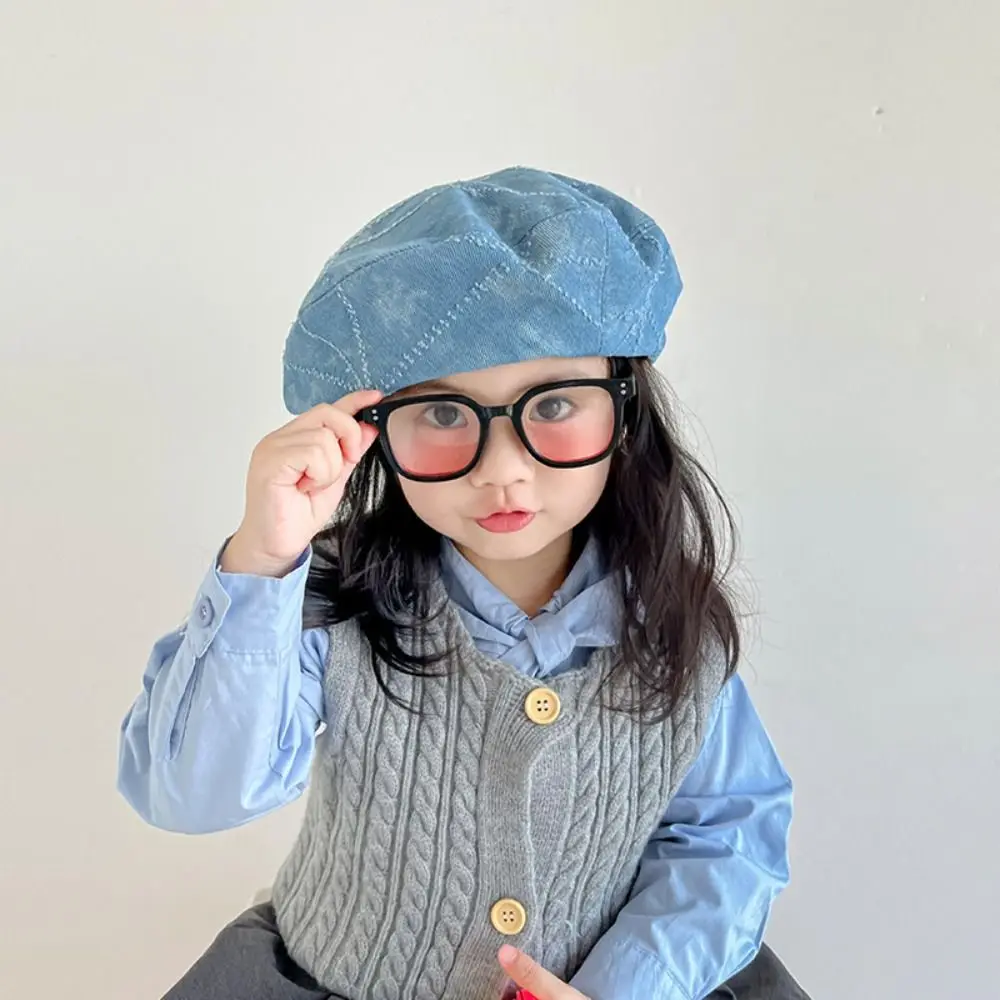 جديد خمر الأطفال قبعة الكورية الدنيم مثمنة قبعة الرجعية في الهواء الطلق موزع الصحف قبعة الاطفال