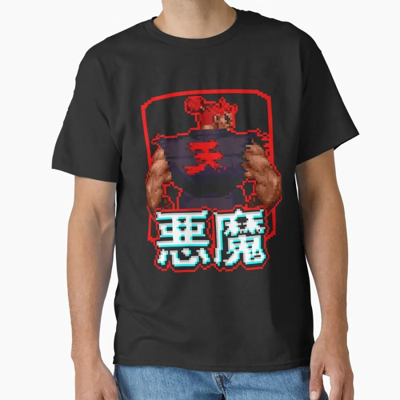 

Akuma 80s Retro Arcade video game Street fighter GYM Martial art gift T-shirt for men Large size Tops S-6XL Mens clothing