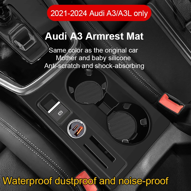 

Suitable for Audi 2021-2024 A3/A3L silicone water coaster water cup holder anti-dirty storage car supplies modified auto parts
