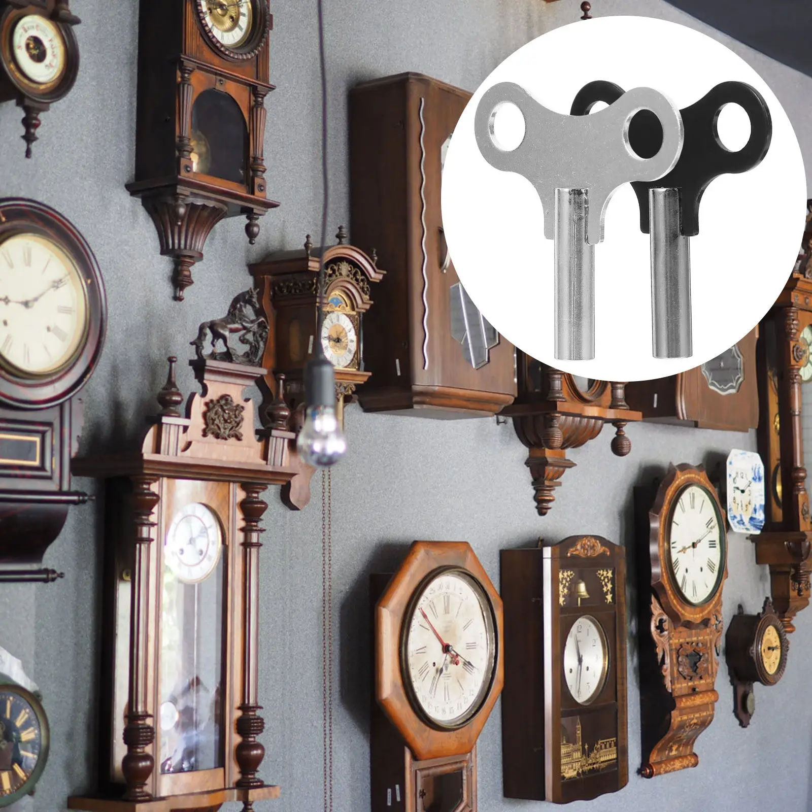 2pcs Durable Clock Winders Sturdy Winding Keys For Floor Wall Clocks Repairing Tools Clock Accessories