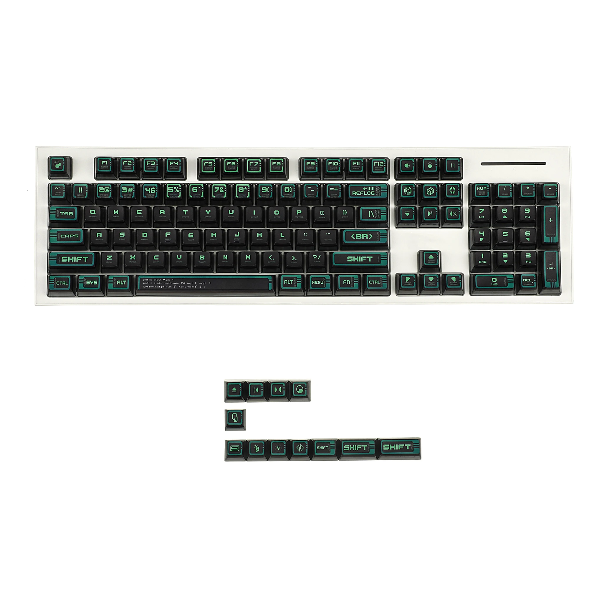 

116 Key YMDK Green Cyber Style PBT Pudding Backlit Smoky Keycaps ASA Profile For MX Mechanical Keyboard 104 96 87 84 68