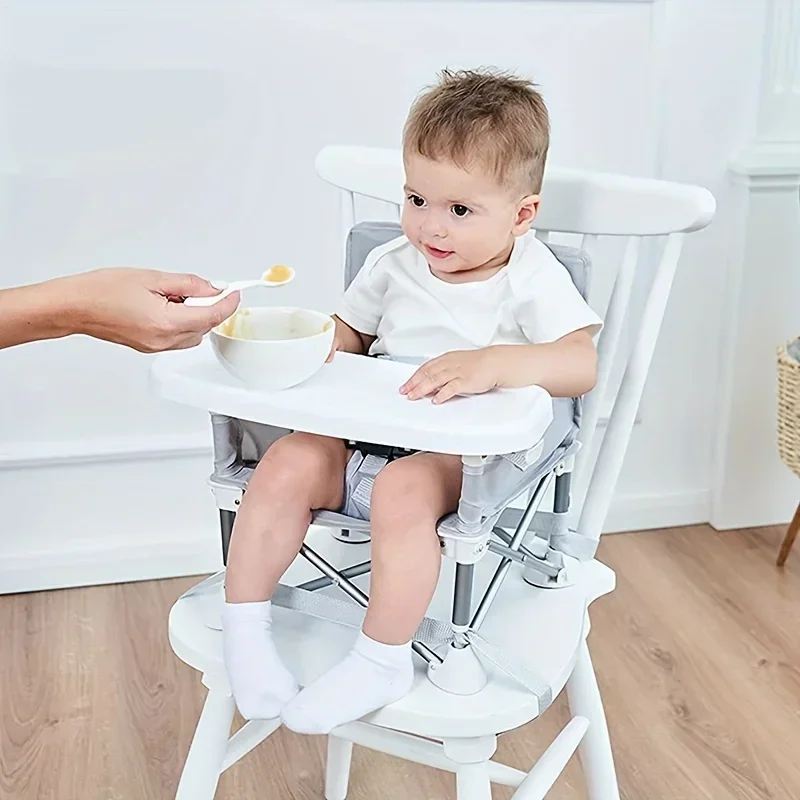 Chaise de bébé compacte et pliable en alliage, avec ceinture de sécurité, pour l'intérieur et l'extérieur, facile à transporter, pour le camping et les pique-niques