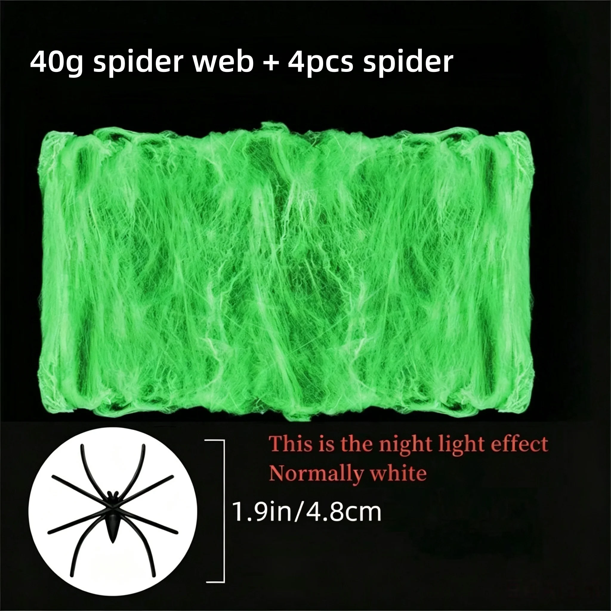 Halloween Glow-in-the-dark spinnenweb, Halloween decoraties, rekbare nep spinnenwebben voor binnen en buiten, griezelige decoratie voor binnenplaats