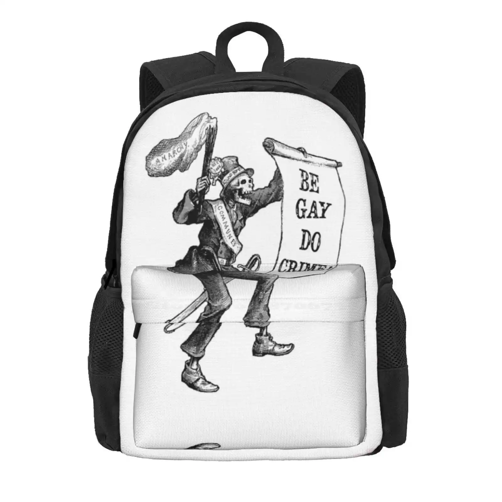 Be Gay Do Crime! Hot Sale Schoolbag Backpack Fashion Bags Be Gay Do Crime Lgbtq Lesbian Bisexual Queer Gay Rights Anarchy