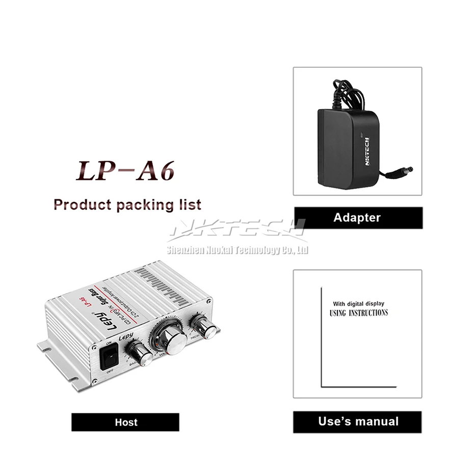 Lepy LP-A6 MINI Amplificatore di Potenza Digitale Lettore 2CH HiFi Stereo Audio Car Per Il Telefono Mobile MP3 MP4 Supporto PC controllo del volume