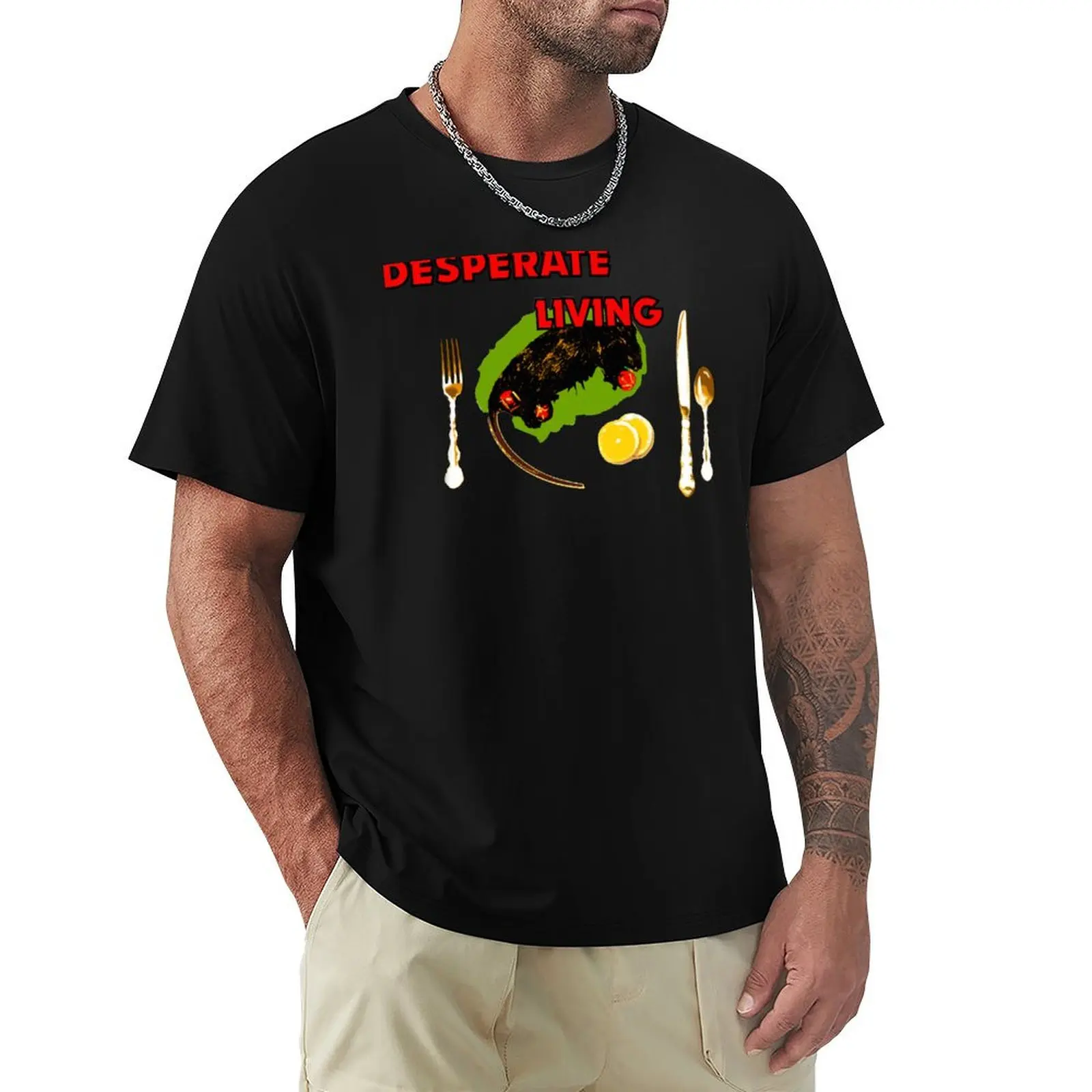 

Desperate Living "Rat for Dinner" T-Shirt Relaxed Casual Short Sleeve Tee