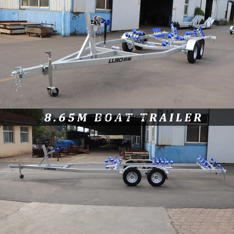 8.65m Double Axle Yacht Trailer Heavy Duty Luxury Boat Transport Trailer