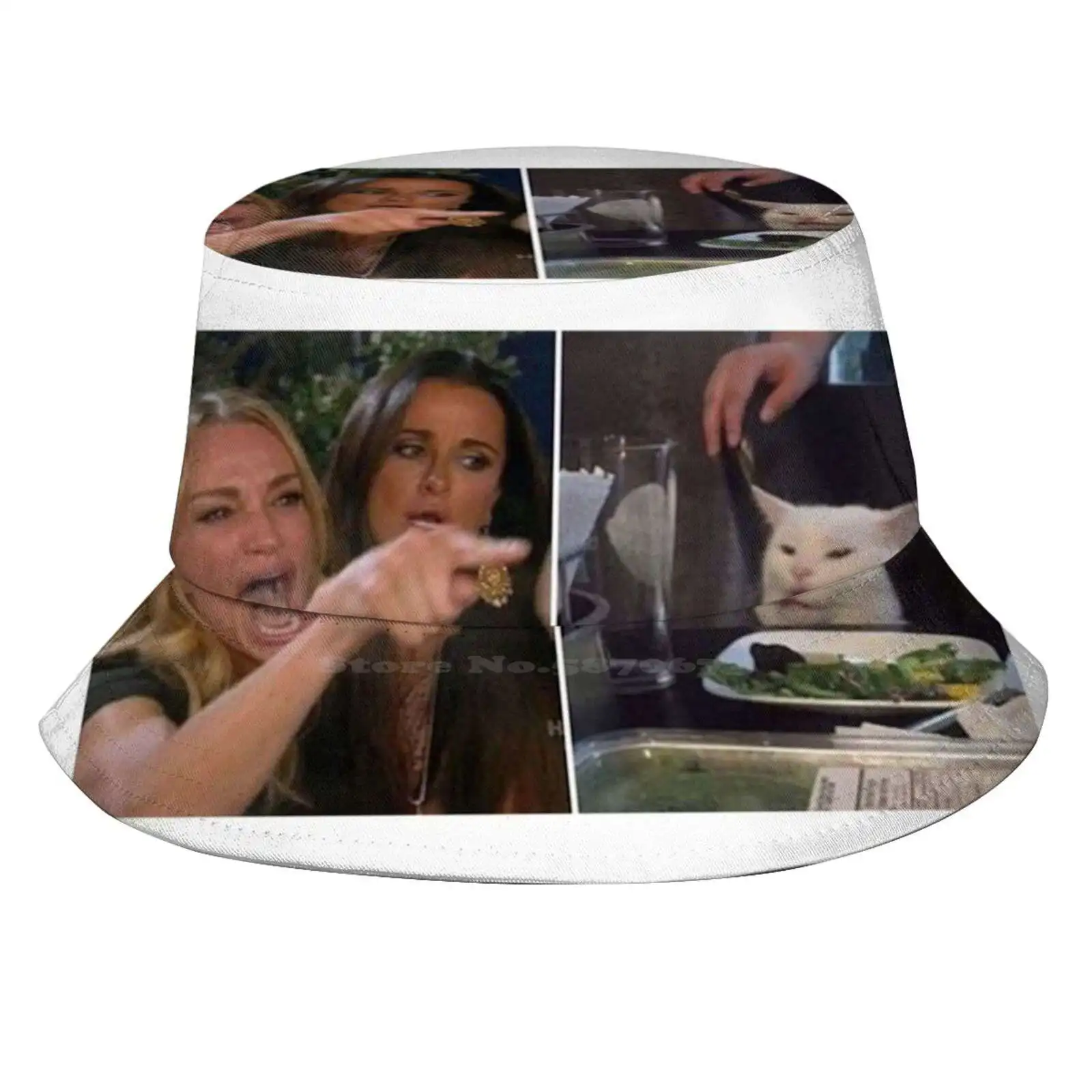 Yelling Girl Crying Cat Meme Sun Cap Fisherman Hat Bucket Hats Crying Cat Meme Funny