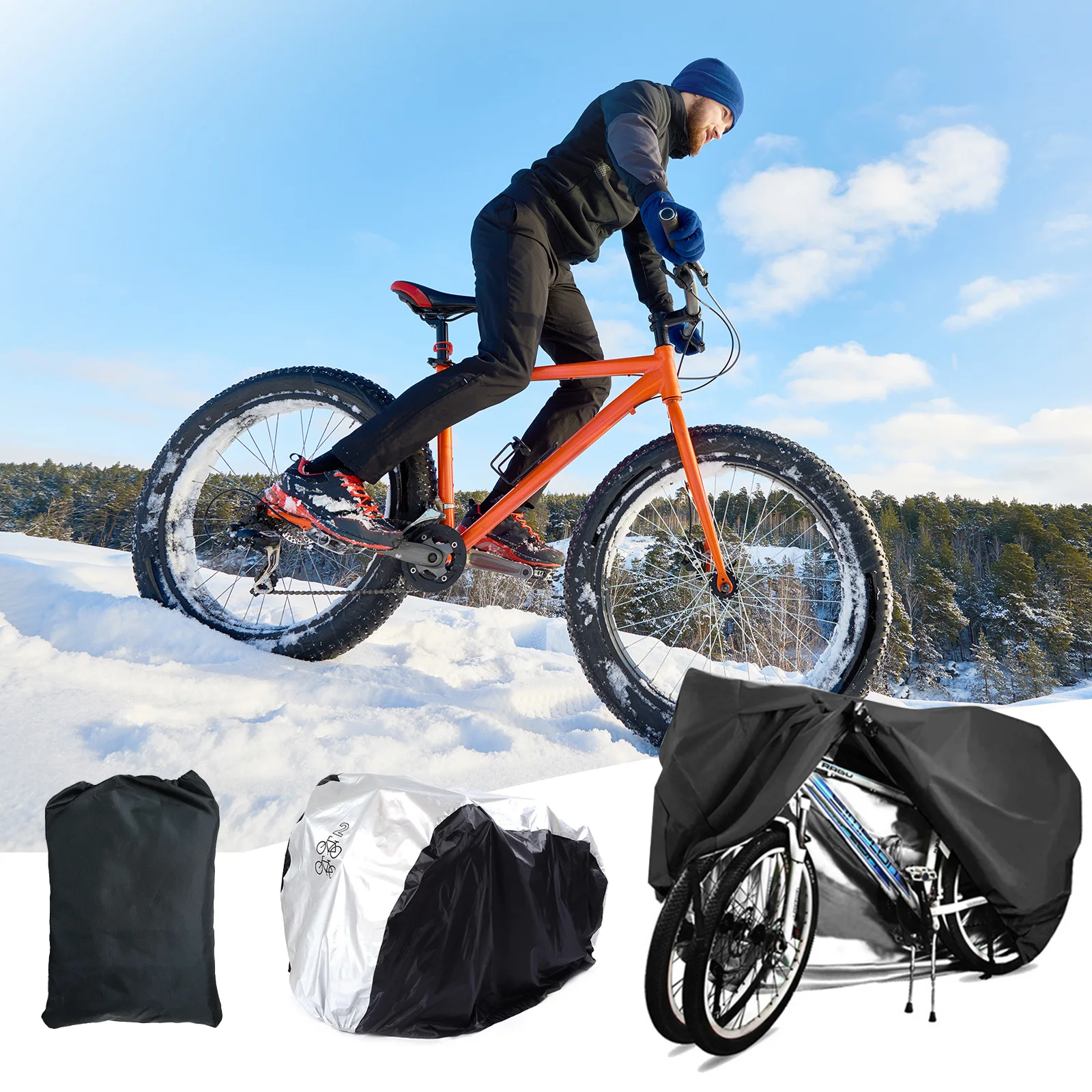 

Waterproof Bicycle Cover Protect Covers Outdoor Anti-UV Bikes Cover Rain Snow Windproof MTB Shed Dirt Bike Accessories