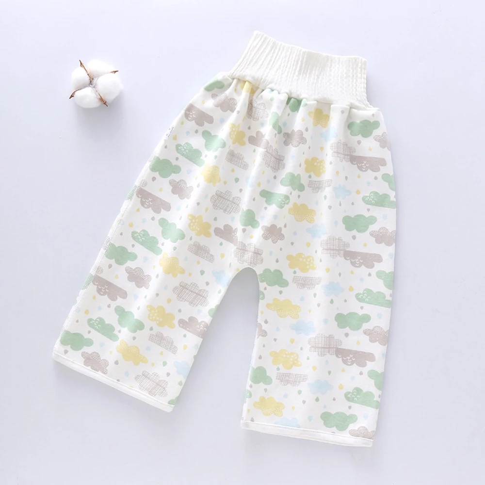 Letto per dormire Moda Orso di ciliegio Cotone impermeabile Onda Fiore Pannolino Pantaloni da allenamento per neonati a prova di perdite Gonna per pannolini per bambini