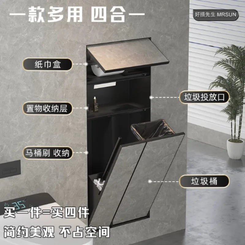 Customizable Hidden Stainless Steel Embedded Bathroom Niche Storage Rack For Garbage Bin Tissue Box
