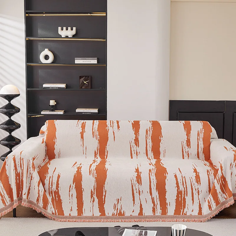Luxury Abstract Painting Printed Sofa Towel All-Cover Anti Scratch Sofa Cover for Living Room Anti-Slip Protection Knee Blanket