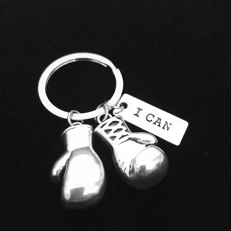 I Can Boxing Glove Exercise, Fitness and Strength Training,Key Chains, Silver Color, Women Jewelry Man Accessory Pendant Fashion