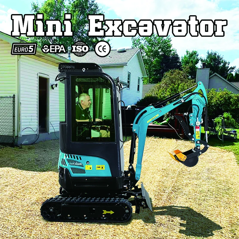 

CE Epa Euro 5 Customized Mini Digger 1.8Ton Kubota Engine CE & EPA Approved For Farm & Garden Use