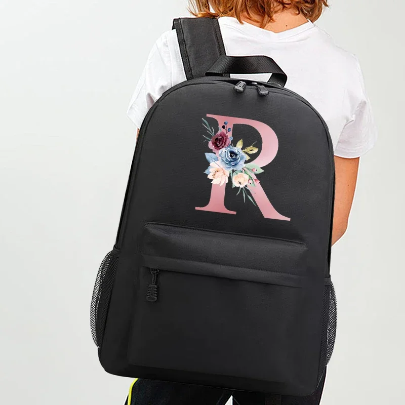 

Pink letter print fashion backpack travel Women casual backpacks female shoulder bag student school bag for teenage girls