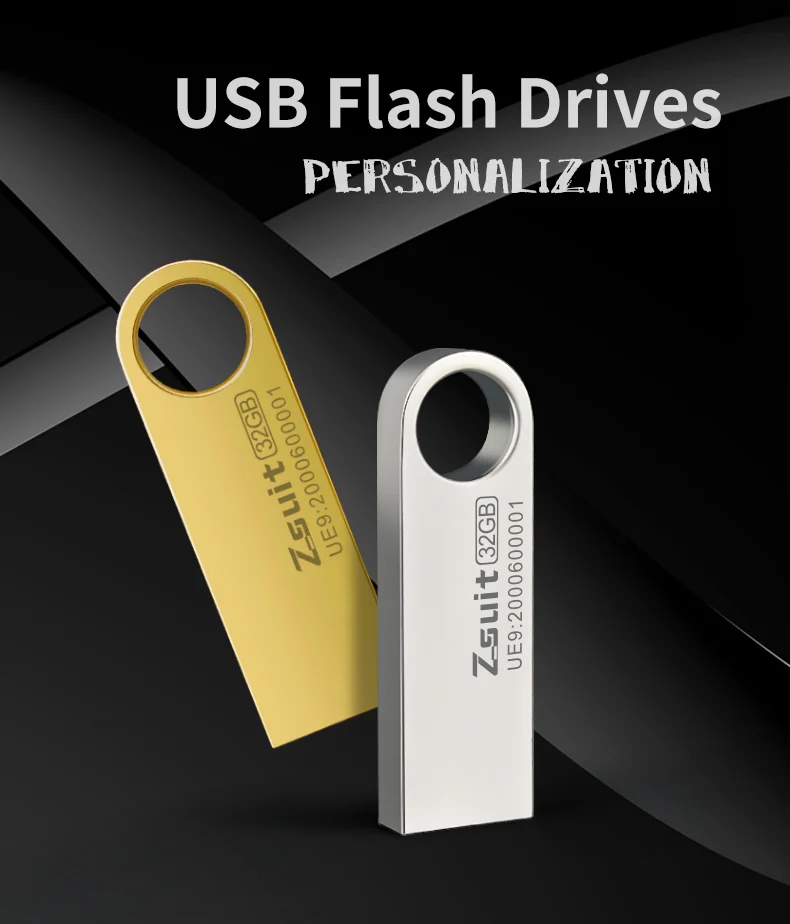 ZSUIT USB 스틱 펜 드라이브 서스펜션 드라이브, 금속 USB 플래시 드라이브, 노트북 USB U 디스크 2.0, 32GB, 64GB, 128GB 메모리 스틱