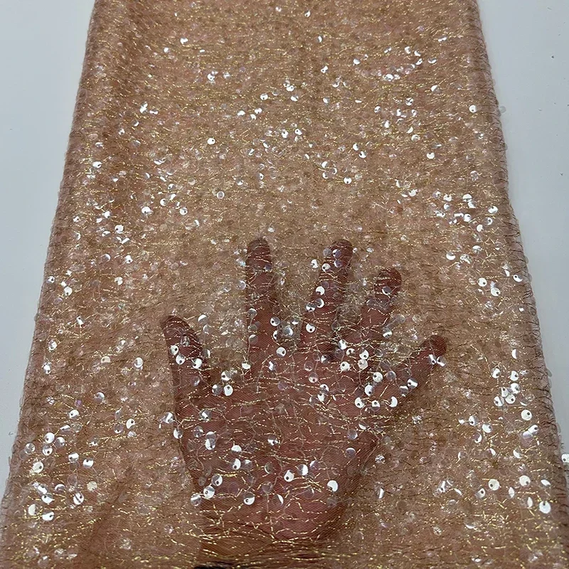 Французская роскошная кружевная сетчатая ткань с блестками, высококачественная африканская кружевная ткань ручной работы с блестками, сетчатая вышивка, шитье своими руками