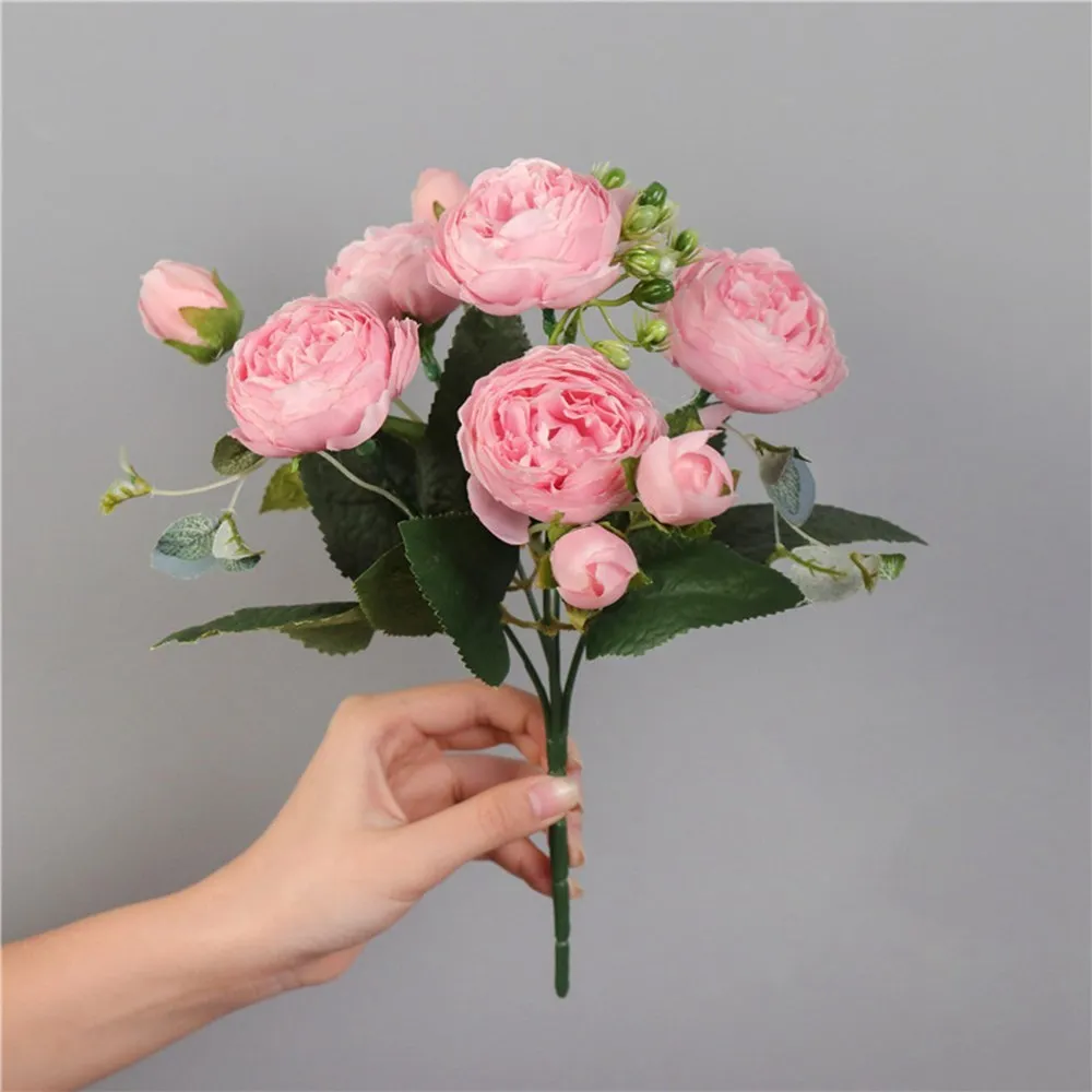Künstliche Blumen, gefälschte Rosen, Seiden-Pfingstrosen, Valentinstag, Festival, Dekoration, Party, Vase, Zuhause, Zimmer, Hochzeit, Brautsträuße, DIY-Geschenke – Detail 20