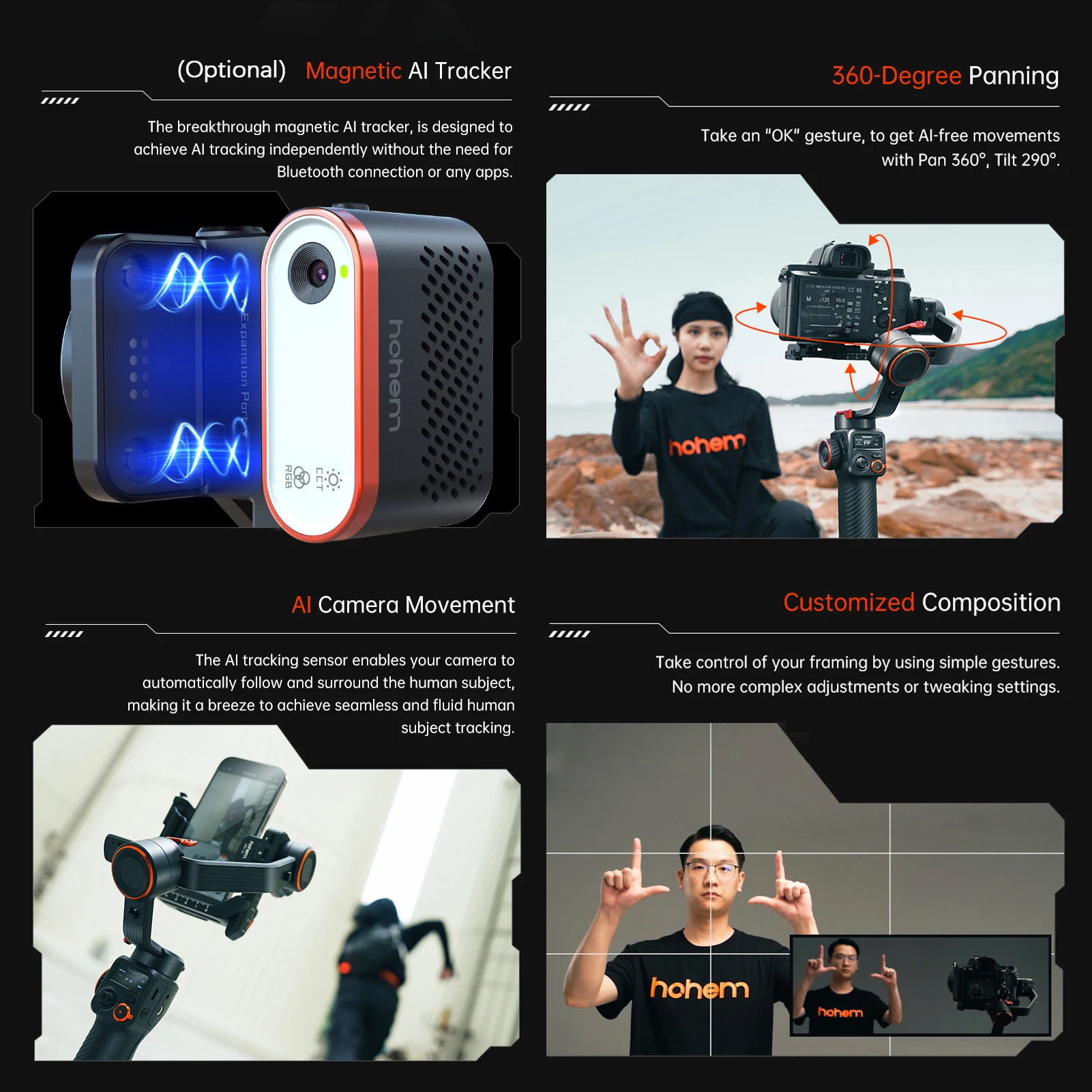 مثبت كاميرا ثلاثي المحاور من هوهيم-isteady mt2 ، مثبت انحراف للهواتف الذكية ، حامل ثلاثي القوائم ، كاميرا dslr ، كاميرا عديمة المرآة ، كانون/سوني/نيكون