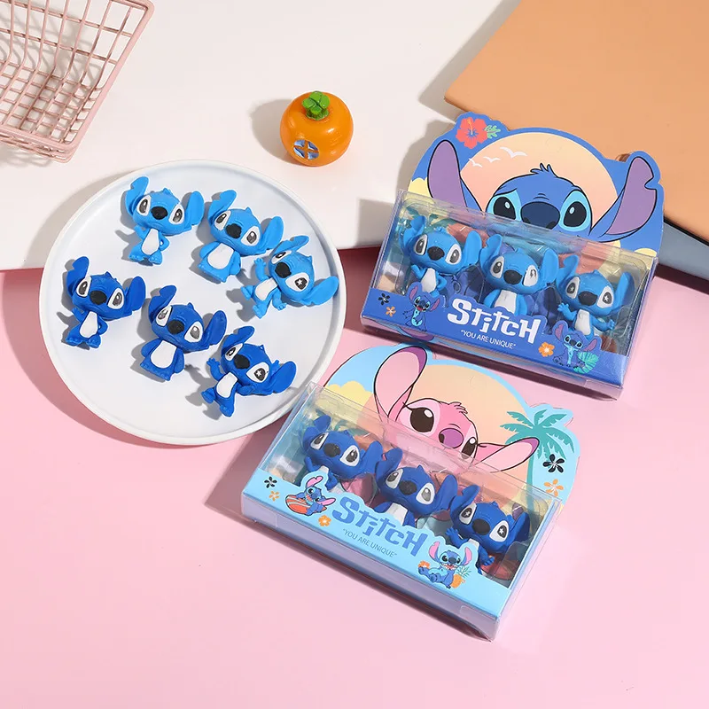 

1/6 box Stitch boxed erasers, cute, detachable, elementary school erasers, stationery prizes, creative learning supplies, gifts