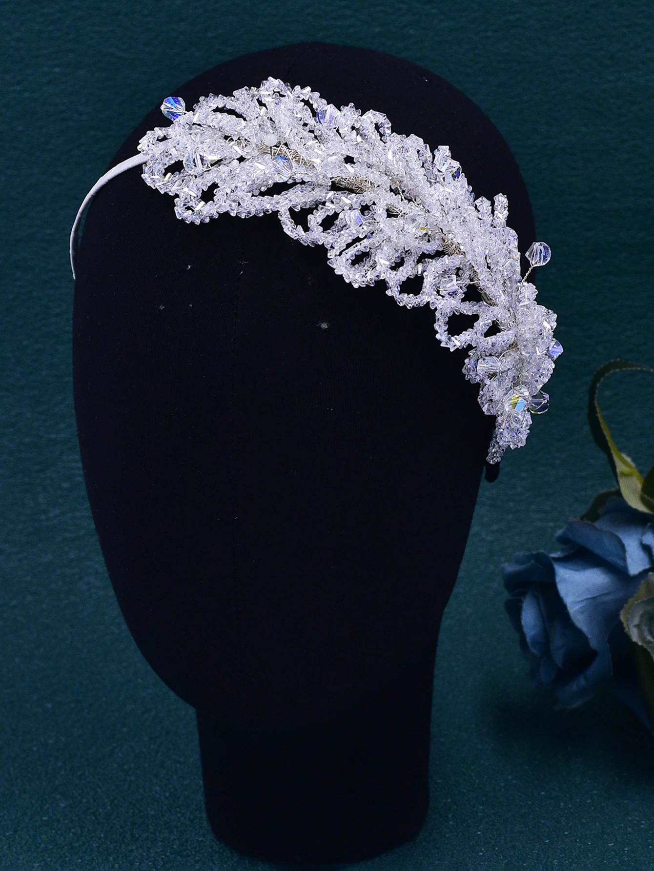 

YouLaPan Shiny Crystal Wedding Bride Hair Hoop Handmade Elegant Women Hair Accessories Banquet Party Headwear Holiday Gift HP692