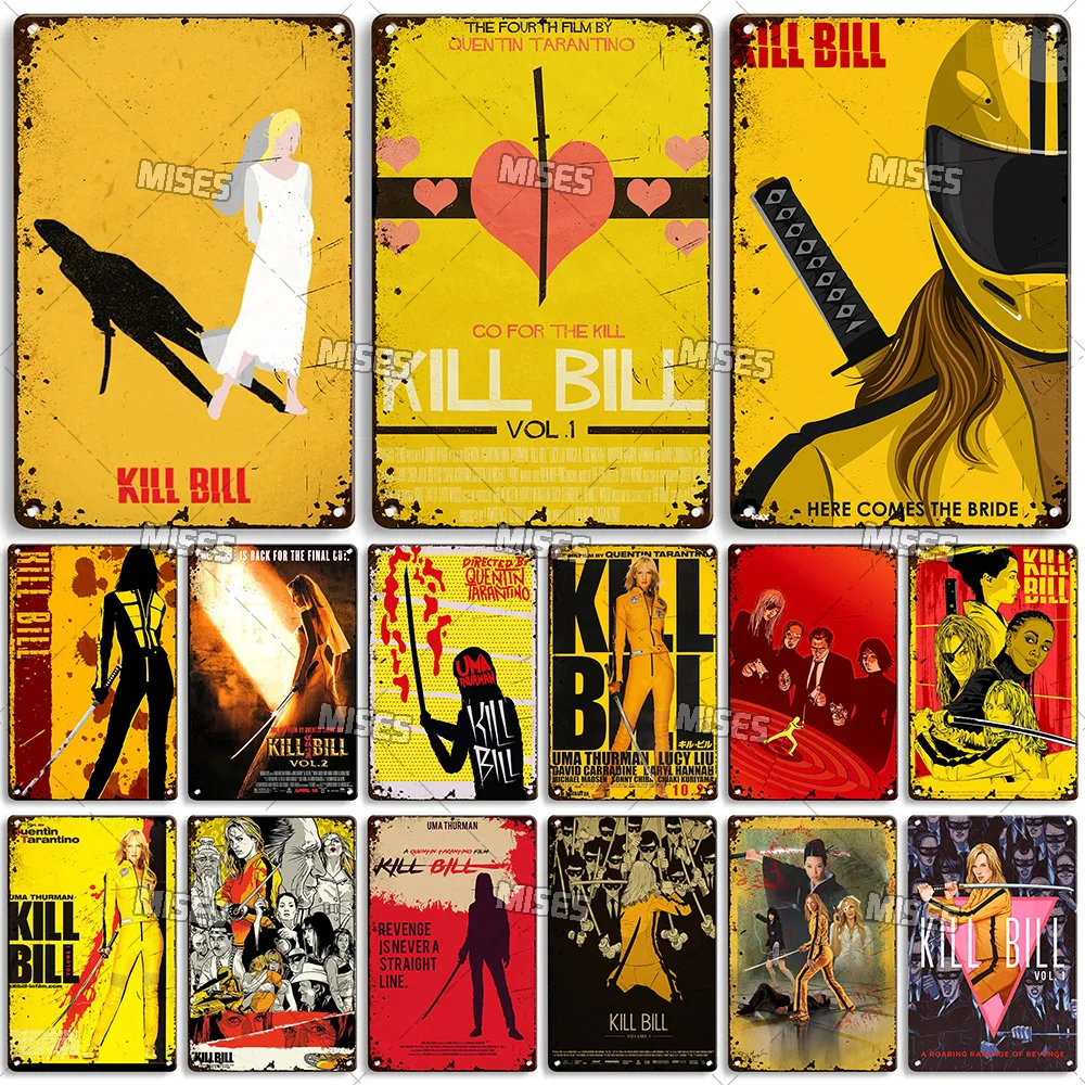 MISES Kill Bill:Vol.1 Classic Movie Bar Metal Sign Vintage Poster Rusty Metal Plate Industrial Decor Home Cafe Club Metal Plaque