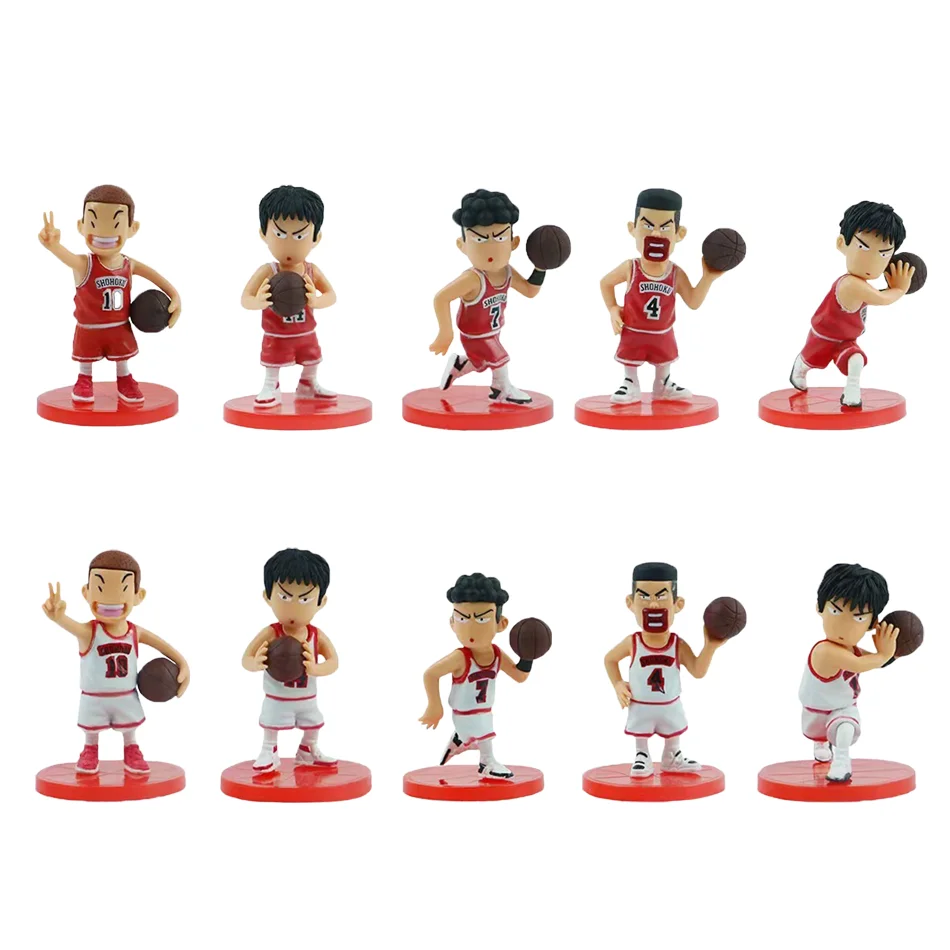 5 Pieces/Set Of Anime Slam Dunk Hanamichi Sakuragi Rukawa Kaede Miyagi Ryota Mitsui Hisashi AkagiTakenori Q Version Pvc Toy Gift