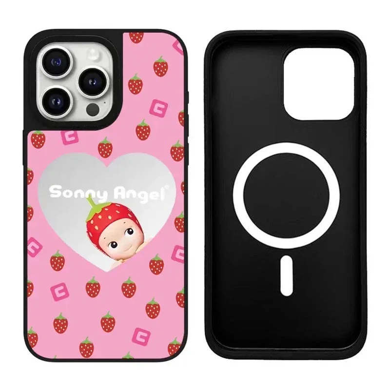 Creative Candy Colored Baby Mirror Magnetic Phone Case Cover for IPhone 11 12 13 14 15 16 Pro Max Case for IPhone 16 Pro Max