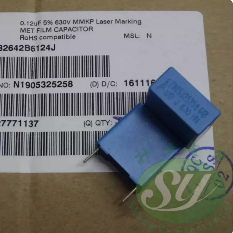 10pcs-100pcs EPCOS 0.12uf/630v 120nf u12 124 brand new 15MM thin film capacitor B32642B6124J
