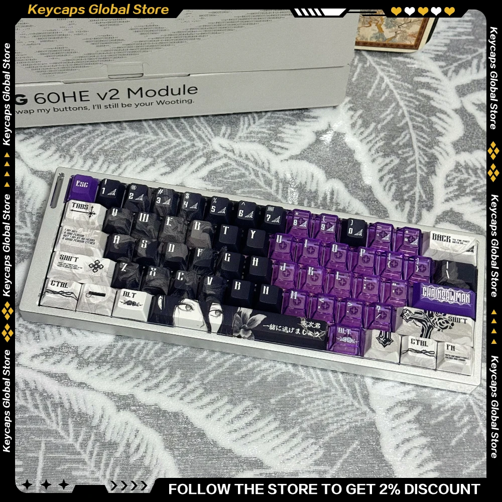 Reze 3.0 Original Keycaps OEM Profile 5-Side Dye-Sublimation PBT Keycap Set Anime Custom Keycaps for Mechanical Keyboard