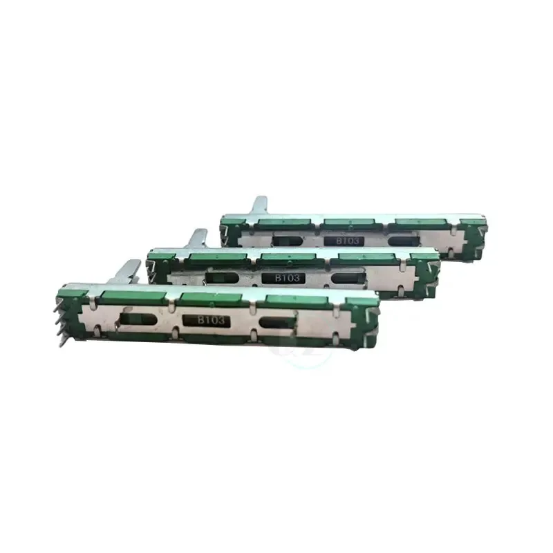 5 قطعة 60 مللي متر مستقيم الشريحة بطانة الجهد خلاط ترويسة المقاومات المتغيرة B103 B10K أوم 6 دبابيس مقبض 20 مللي متر ثنائي القناة ترويسة