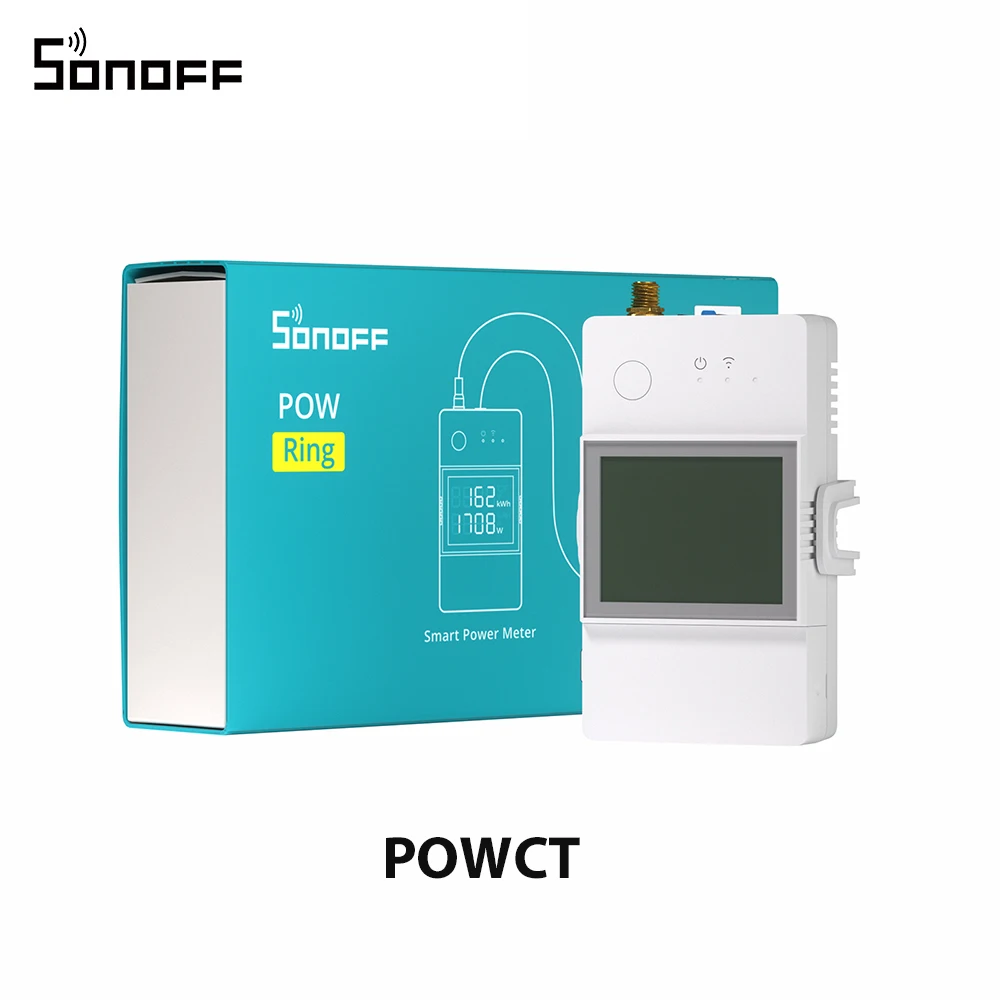 SONOFF POWCT Ring Smart Power Meter ESP32 Chip Contactloze CT 100A Energiemonitor Schakelaarbediening Werkt met Alexa IFTTT