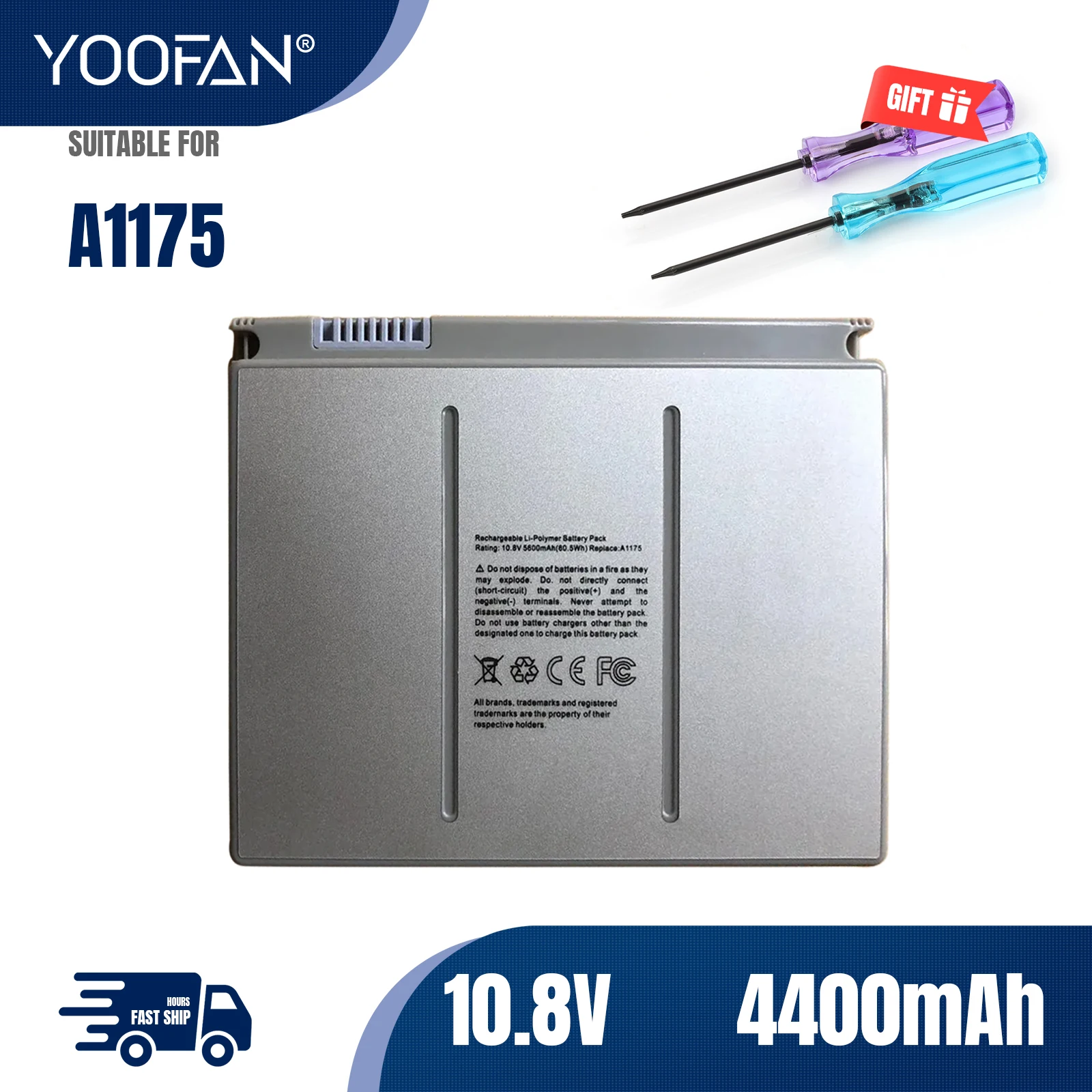 YOOFAN Batería de 5200mAh para portátil Apple MacBook Pro de 15 pulgadas, A1150, A1211, A1226, A1260, MA463, MA464, MA600