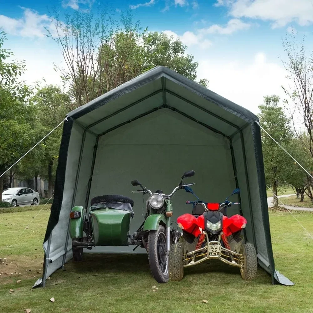 10 Ft x 10 Ft Outdoor Storage Shelter, Storage Tent, Enclosed Carport Shed w/All-Steel Metal Frame and Waterproof Ripstop Cover