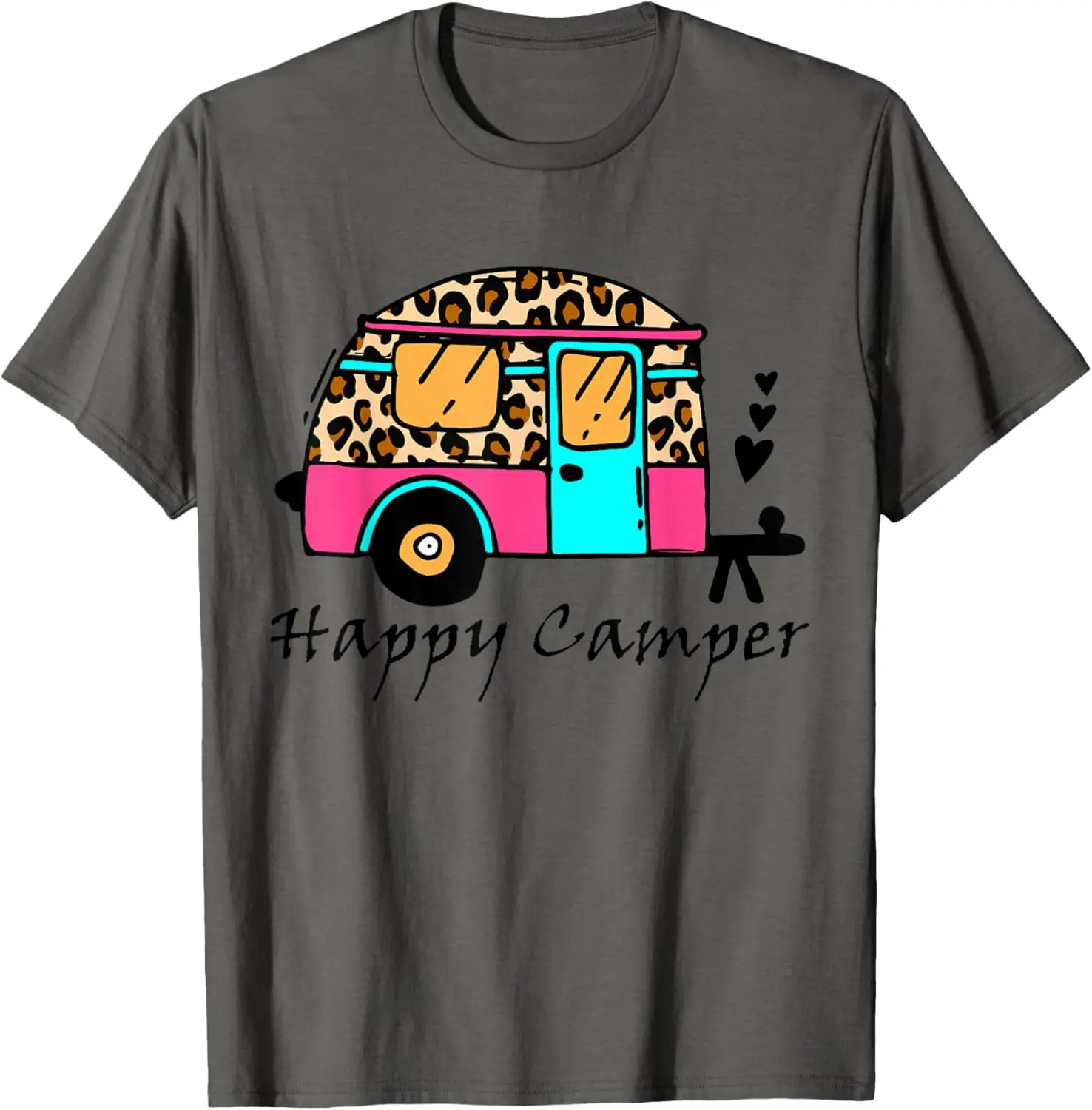 Camper happy summer camp camping leopard funny glamping T-Shirt