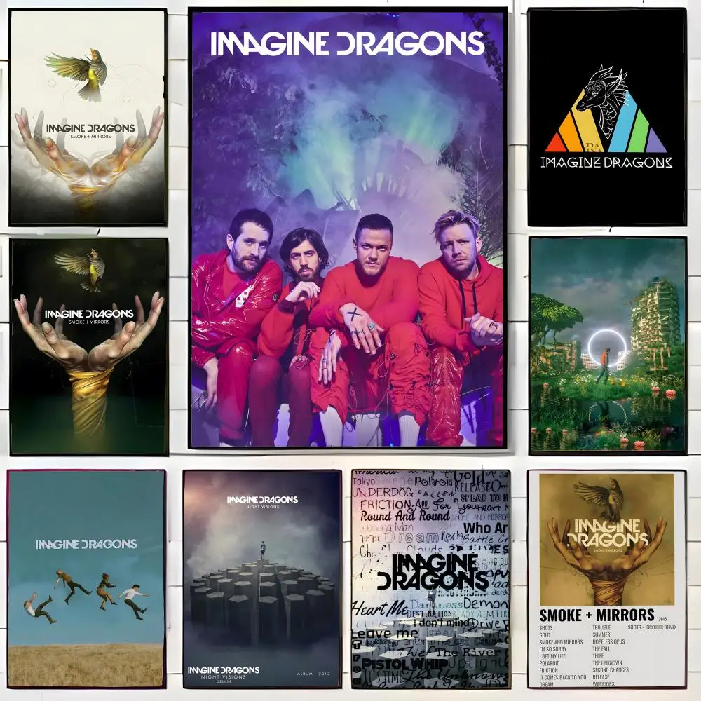 Alternative Rock Superstars Rock Band Imagine D-Dragons Poster Wall Art Print Poster Decorative Mural Home Decor Gift Unframed