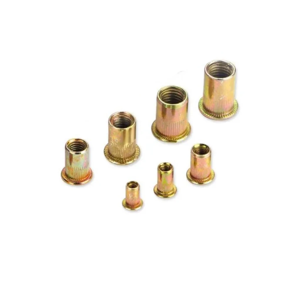 Boxed Assortment 175Pcs Color Zinc Plated Steel Rivet Nuts M3-M4-M5-M12 Threaded Insert Fasteners Kit for Home & Industrial Use