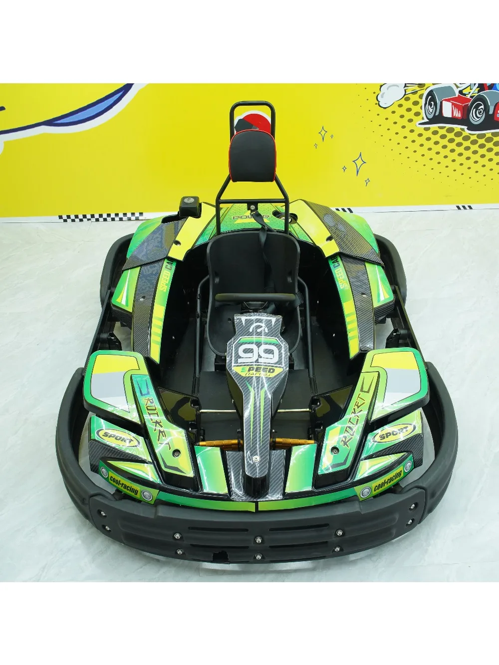 GX200 Gas Go Kart,  Gas Powered Go Kart with Rotational Molded PE Frame, Adjustable Seat Gas Go Karts for Adults (Green)