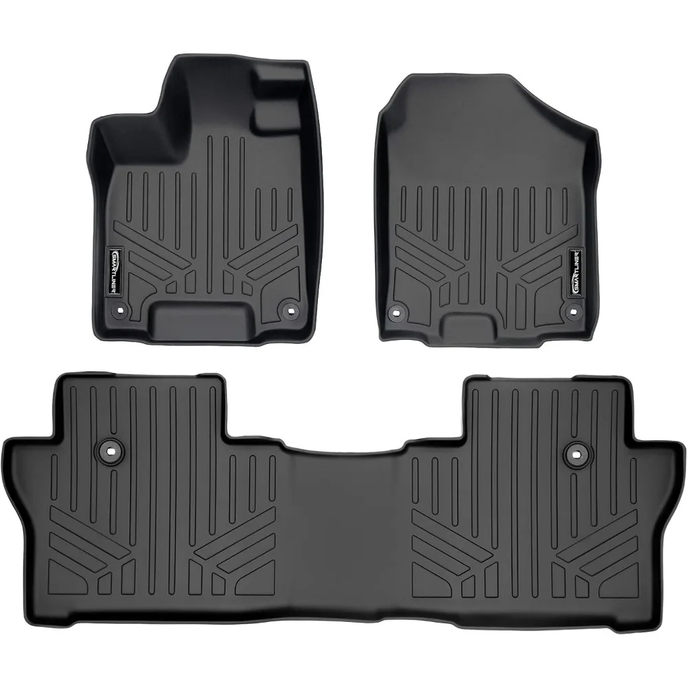 US MAXLINER Custom Fit Floor Mats 2 Row Liner Set Black Compatible with 2019-2022 Honda Passport